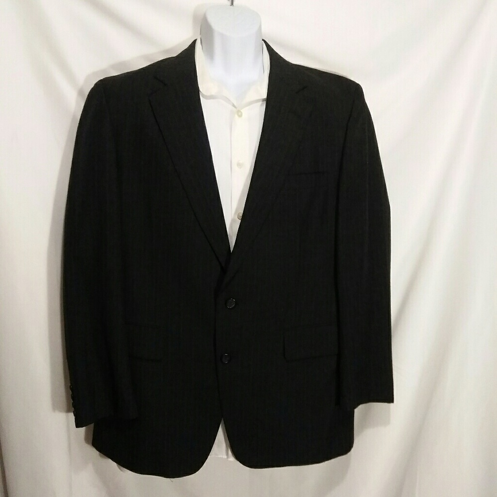 Robert stock two-button charcoal pinstripe Blazer
